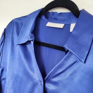 Kate Hill Silk Blouse Cobalt Blue Size 18
